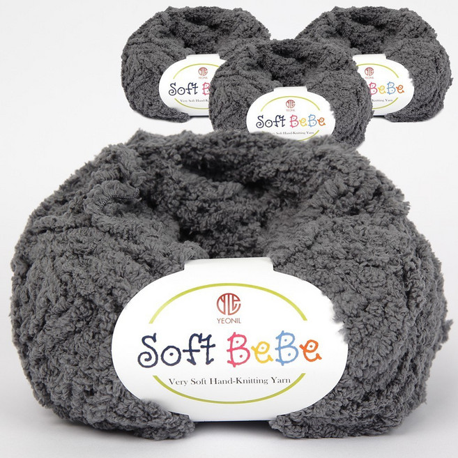 연일섬유 소프트베베 극세사 뜨개실, 25 진회색, 4개