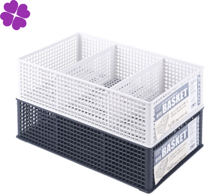 수납함 정리함 수납 박스 바스켓 소품함 랜덤 3칸 보관함 바구니 다용도바구니, 색상랜덤, 1개