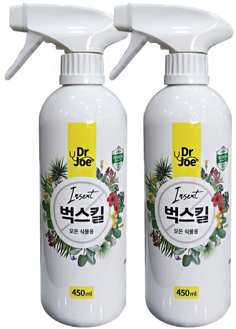 친환경마켓 벅스킬450ml(스프레이형) 2병 다육이 제라늄 텃밭 가정용 원예 비료 가든 식물영양제 식물 깍지벌레 뿌리파리 진딧물, 2개, 500ml