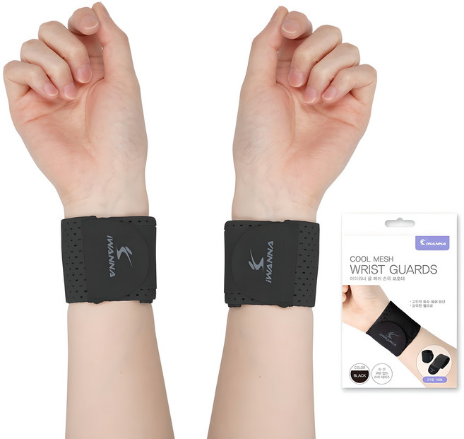 아이워너 메쉬 손목 보호대 2p, 1개, 블랙