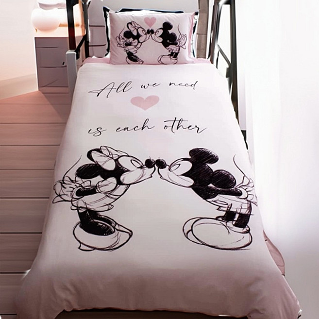 일본 디즈니 정품 미키 와 미니 SS 베개+이불+시트 3점세트 침실