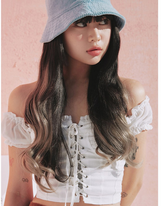 핑크에이지 컬러피스 21인치 웨이브 옴브레, 1개, [BC2/SL3(3T)#내추럴블랙/애쉬핑크브라운]