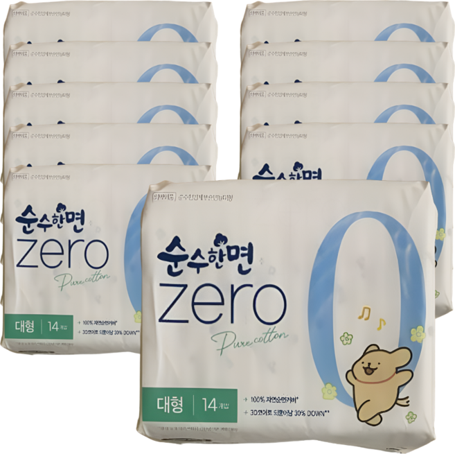 순수한면 제로 14P 10팩(몰티즈), 대형, 14개입, 10개
