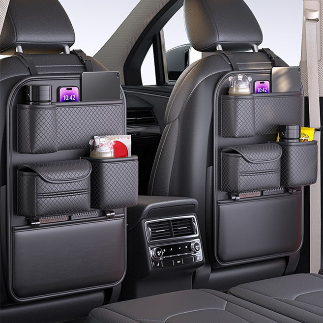 YAILIS 자동차수납포켓 시트 뒷좌석 다용도 수납포켓 차량용품 시트 수납포켓, 블랙, 1개