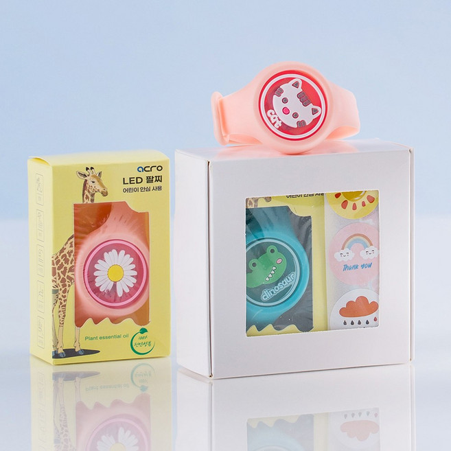 여름 소풍 물놀이 수영장 썸머 KC인증 모기퇴치팔찌 + 간식 2종 간식 선물세트 학교 어린이집 유치원 단체 교회 생일답례, 1세트, 오랜지 (모기퇴치 벤드 색상)