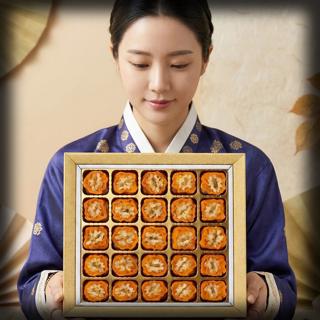 [보자기포함]수제 최상품선별 곶감 호두말이 명절 선물세트, 1박스, 20구 (330g)