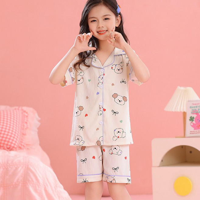 하트 강아지 여름 여아잠옷 파자마 [5-187]