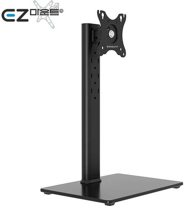 이지마운트 모니터 스탠드 거치대 높이조절 피벗 벽밀착 EZ MS-P10, 1개, 블랙