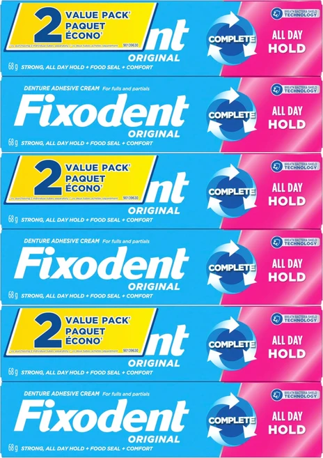 픽소덴트 FIXODENT 오리지날 덴처 의치접착제 틀니 안정제 68g 6개 - 쿠팡