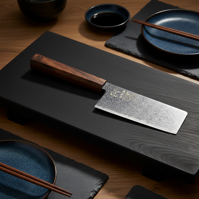 명장 조상진 흑첩도 다마스커스칼 73겹 주방칼 식칼, 블랙, 1개