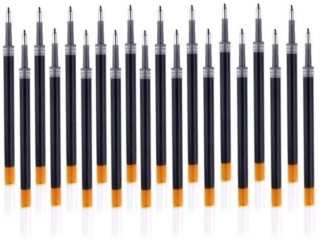 젤 펜 리필 길이 11.0cm 잉크 색상 빨간색 파란색 검정색 리필 학교 사무실 필기용 포인트 0.5mm 문구 용품, 02 Black, 01 10 Pcs Refills