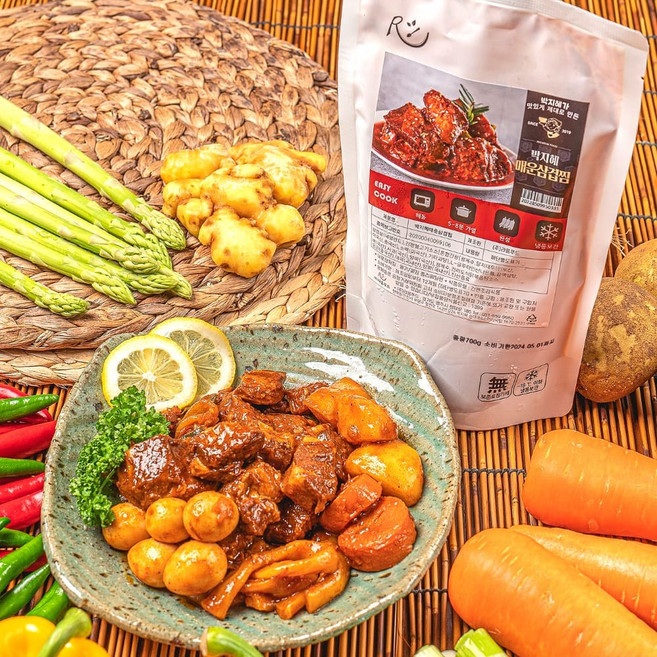 (매콤/간장) 삼겹찜 700g 냉동 통삼겹 찜밀키트 찜택배, 매운삼겹찜, 1개