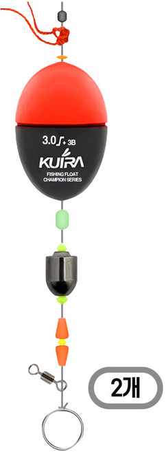 쿠이라 바다 전자 구멍찌 세트 5초채비완성, 2개, 레드 3.0호