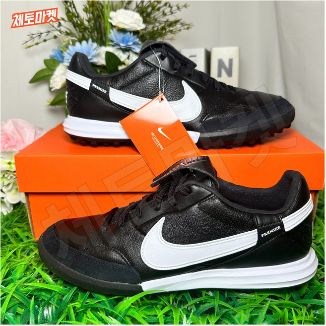 [국내매장판] 나이키 풋살화 프리미어 3 TF 블랙 남성 다목적 맨땅용 잔디 팬턴 리젠드 레전드 티엠포 머큐리얼 슈퍼플라이 아카데미 프로 축구화 FG AG HG MG 블랙 화이트