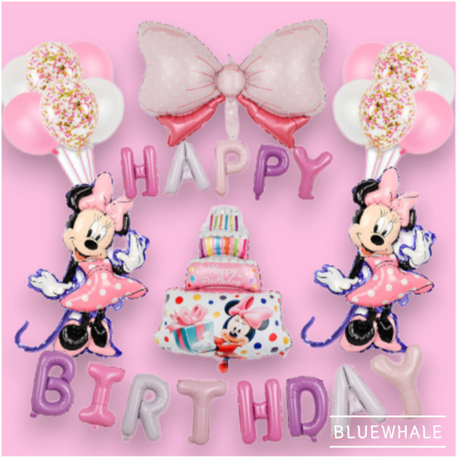 (국내배송 당일출고) 미키미니 마우스 생일 파티 풍선세트 디즈니 대형풍선 파티용품 이벤트풍선, 미니마우스set