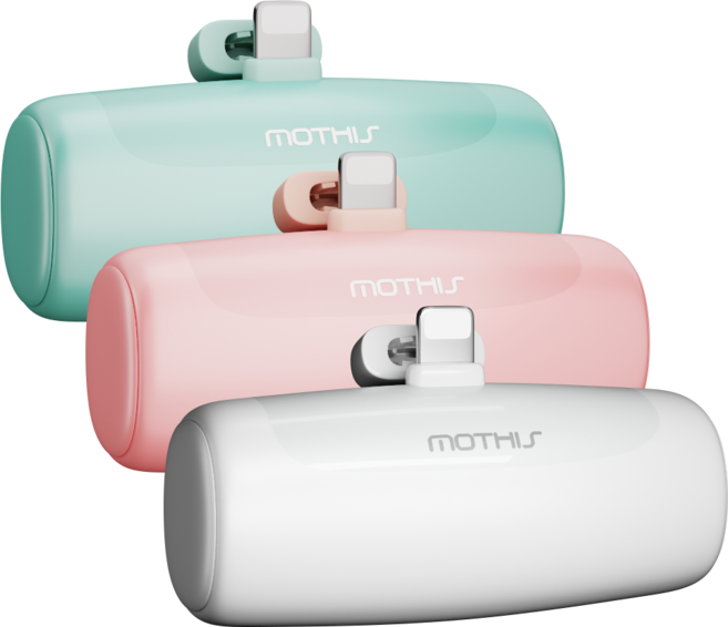 1+1 일체형 미니 보조배터리 휴대용 무선 소형 도킹형 삼성 아이폰 8핀 C타입 5000mAh, 모디스 8핀(민트)+C타입(핑크)