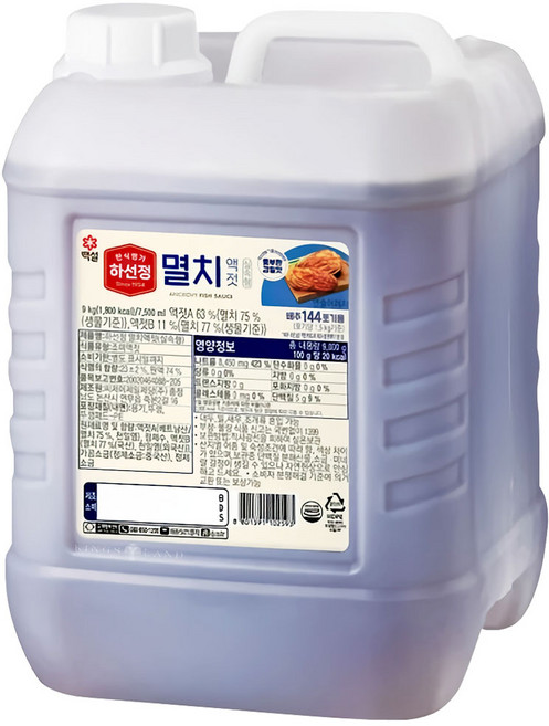 CJ제일제당 하선정 멸치 액젓 알뜰형, 9kg, 1개