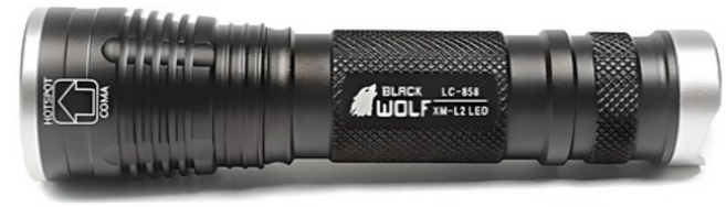 블랙울프 T6 미니줌 손전등 LC-858, BLACK, 2개