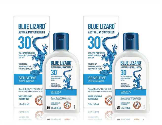 BLUE LIZARD 블루리자드 워터프루프 무향 미네랄 선스크린 선크림 SPF 30 5oz(148ml) 2팩, 148ml