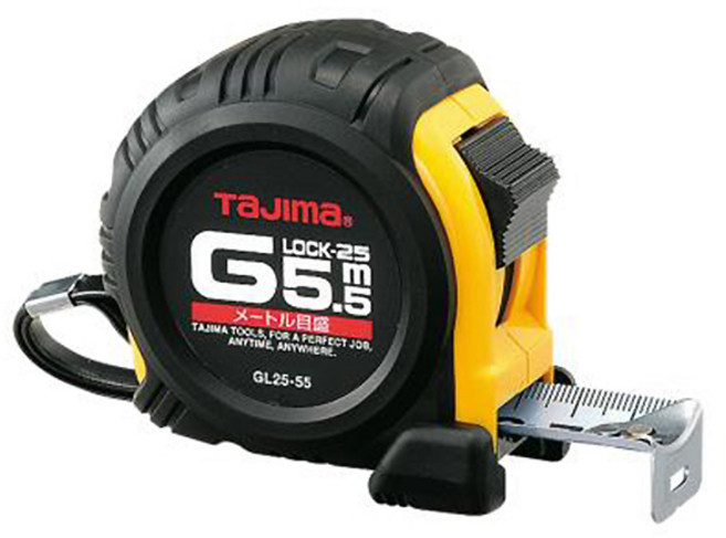 타지마 줄자 (G그립)_GL25-55BL 5.5M 미끄럼방지 대형클립 TAJIMA, 1개