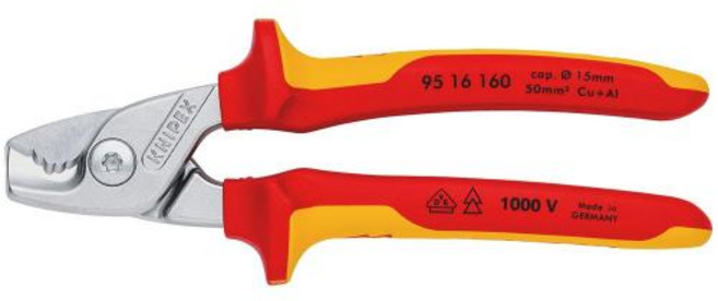 크니펙스 절연케이블가위(스텝컷) 95 16 160 SB, 1개, 스마일송쿠 본상품선택