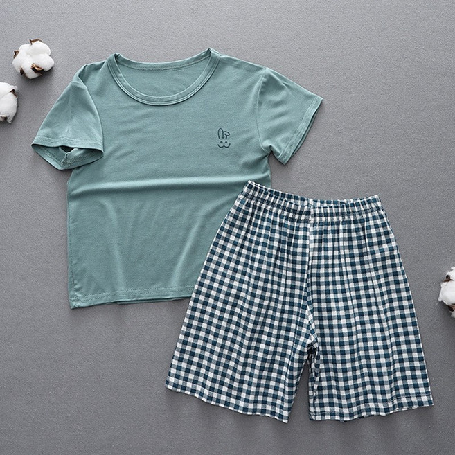 모달 가족 잠옷 파자마 상하 세트 7부 반팔 부모님 어린이 여름 얇은 홈웨어 실내복 선물