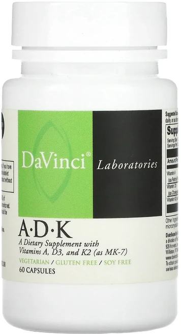 DaVinci Laboratories of Vermont A-D-K 캡슐 60정, 1병 - 쿠팡