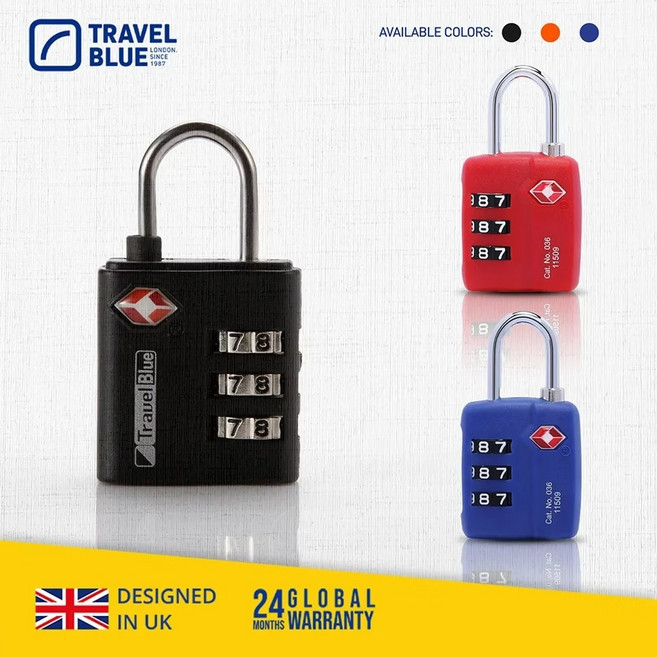 Travel Blue 藍旅 TSA美國海關密碼鎖 2入