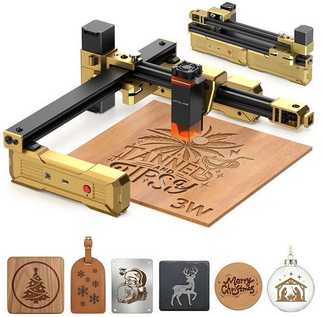 ARTILUME 3W 휴대용 접이식 레이저 각인기 조각기 마킹기 한글 설명서 T1, 1개