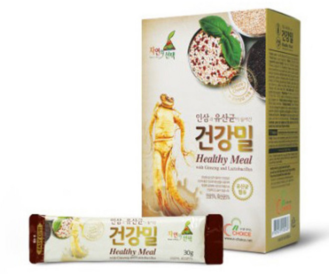 EC 인삼과 유산균이 들어간 건강밀 300g (30gX10포) 식사대용 건강밀 유산균 인삼 간편식 건강분말, 1개