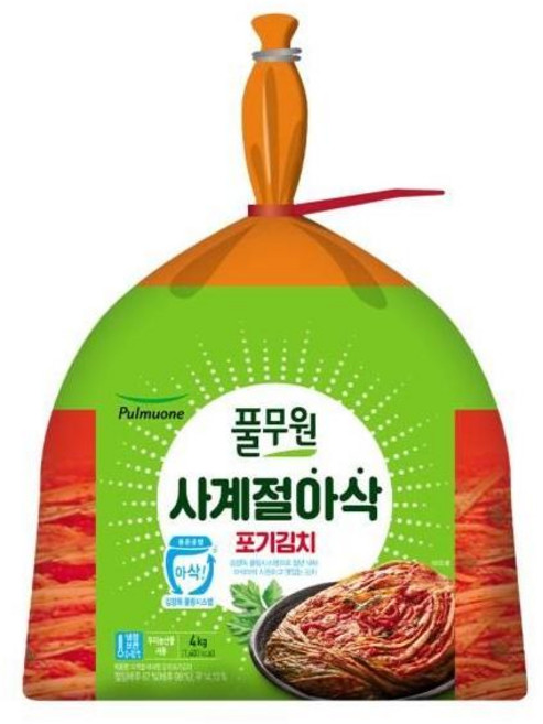풀무원 사계절 아삭 포기김치, 3개, 4kg