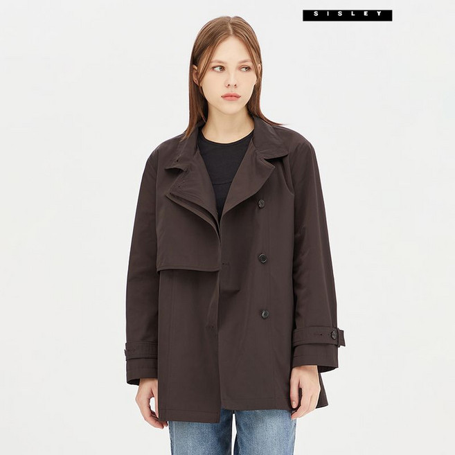 시슬리 중기장 트렌치코트 SACT02341 BR