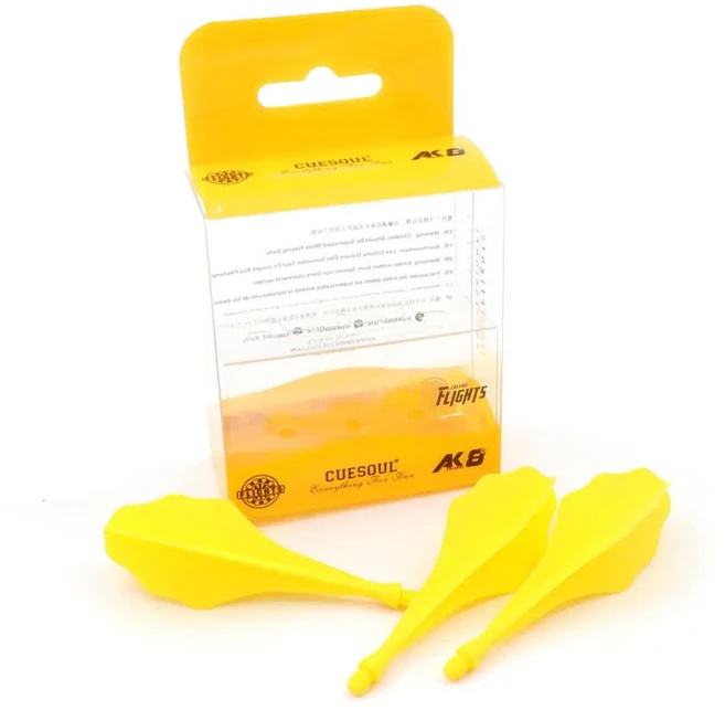 CUESOUL TRAJ AK8 통합 다트 비행 샤프트 웨이브 다이아몬드 모양 매우 슬림 3 세트, 1개, 05 YellowWave Shape