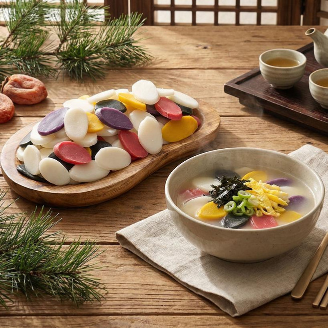 [명인이 만드는] 오색영양떡국 - 색깔별 건강 재료로 만든 프리미엄 수제 떡국 (1400G), 오색떡국, 7개
