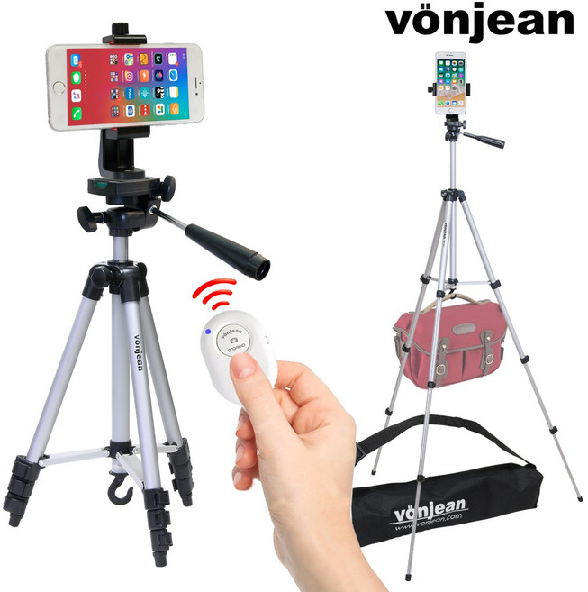 브이로그 스마트폰 카메라 삼각대 (가볍고 휴대가 편리 - 여행 캠핑 셀카 가족 사진 영상 촬영 등), KM-543 고급 삼각대, VCM-553G 거치대+S3 리모컨, 1개