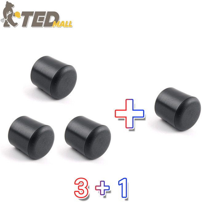 [티이디몰 3+1] 고무발 원형 고무발 고무캡 미끄럼방지 파이프캡, 4개, 블랙 25mm