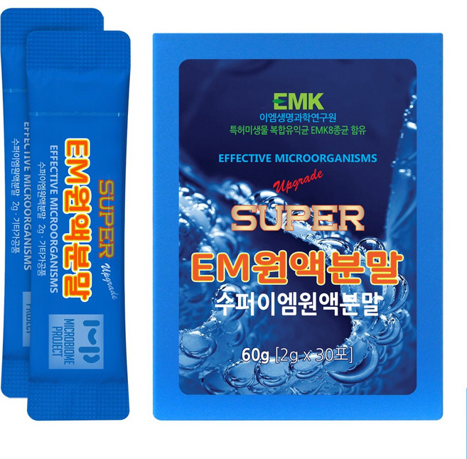 [이엠팜] 수퍼 이엠원액분말 (스틱파우치) 30포 먹는em 장내미생물 장내세균 마이크로바이옴 microbiome 장내유익균, 1개, 60g