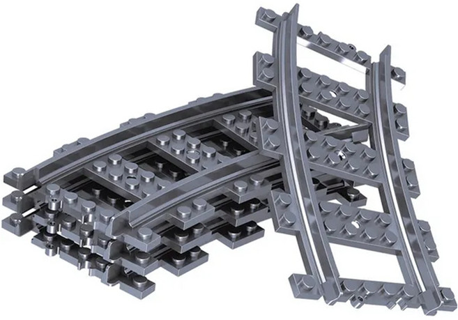 요고요 블록 기찻길 철도 레일 기차 트랙 [낱개판매상품], 곡선 트랙, 1개