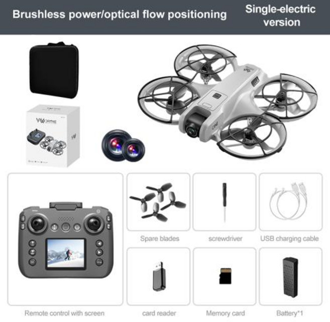 XIAOMI 미니 V666 드론 8k 전문 Wifi 5g Dron 장애물 회피 브러시리스 고도 헤드리스 모드 Rc Quadcopter Toys New, 1)gray Dual 8K-1B