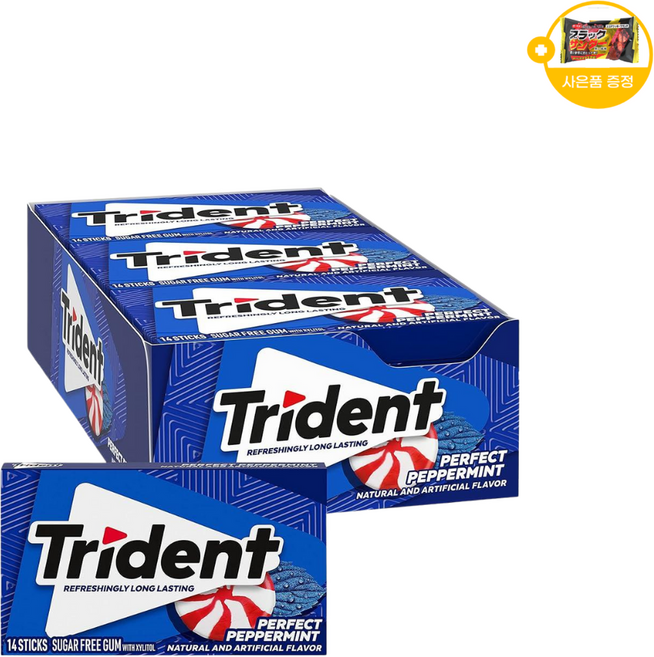 Trident 무가당 껌 페퍼민트 사은품 추가증정, 420g, 1개