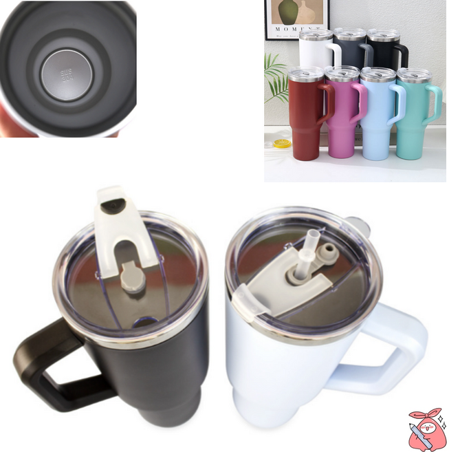 해피보따리 손잡이 스텐텀블러 1.18L 빨대꽂이 3타입 회전식 뚜껑 보온 보냉 대용량 텀블러, 1개, 1.8L, 블랙