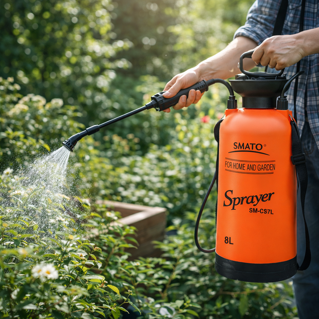 스마토 압축분무기 원예 방역 세차 농약분사 제초제 분무기 펌프 3L 4L 5L 7L 8L, 1개, SM-CS8L