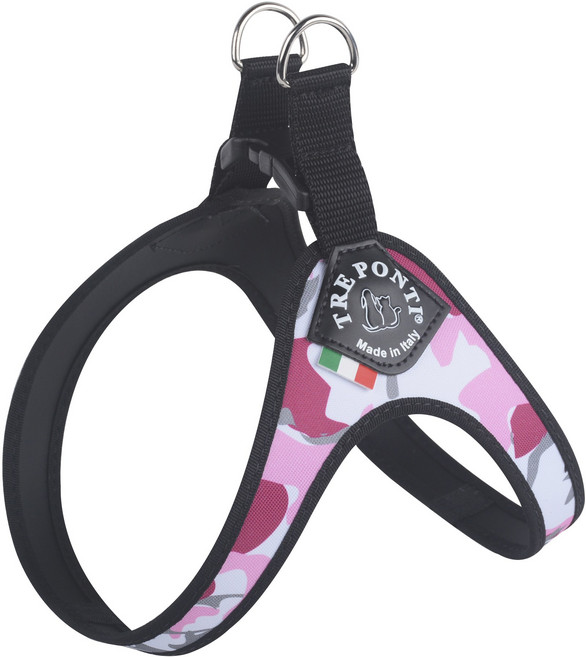 트레폰티 강아지 리버티 버클 하네스, 핑크카모, 1개