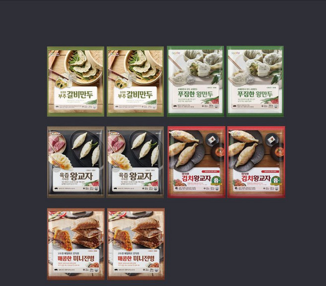 한만두 199세트 (갈비만두+왕만두+왕교자+김치왕교자+미니전병), 1세트, 2.424kg