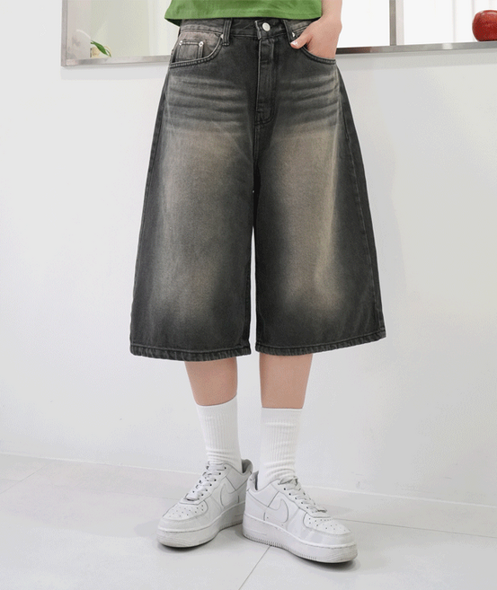 [키140/키150/키160] 키키코 빈티지버뮤다데님팬츠 초등 고학년 데님 버뮤다 팬츠