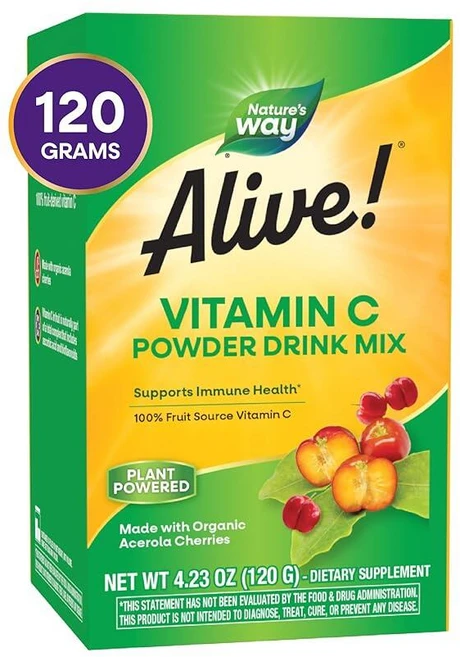 네이처로스웨이 얼라이브 이뮨 서포트 비타민 C 드링크 믹스 파우더 120g Natures Way - 쿠팡