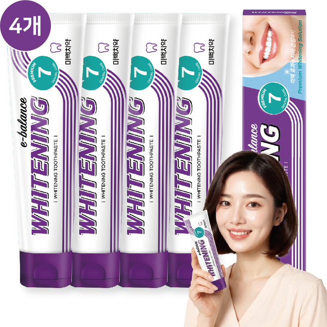 36년 금호덴탈제약 화이트닝 이밸런스 미백치약, 4개, 150g