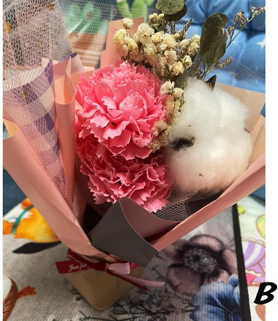 香皂花藝造型擺飾 母親節康乃馨香皂花束, 1個, B