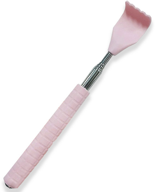 마카롱 효자손 접이식 휴대용 길이조절 등긁개, 1개, 핑크