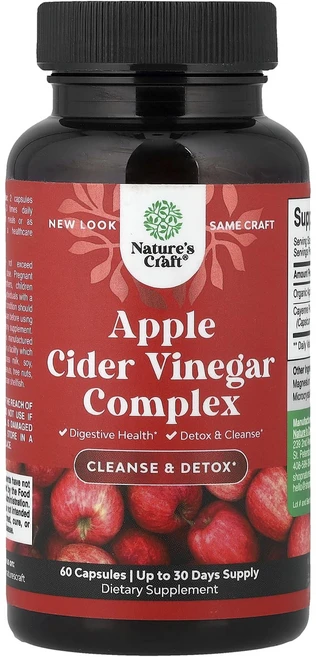Nature's Craft 사과 식초 복합체 캡슐 60정, 6개 - 쿠팡